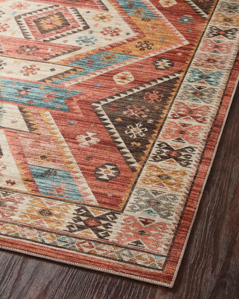 Loloi II Zion Collection - Traditional Power Loomed Rug in Red & Multi (ZIO-05)