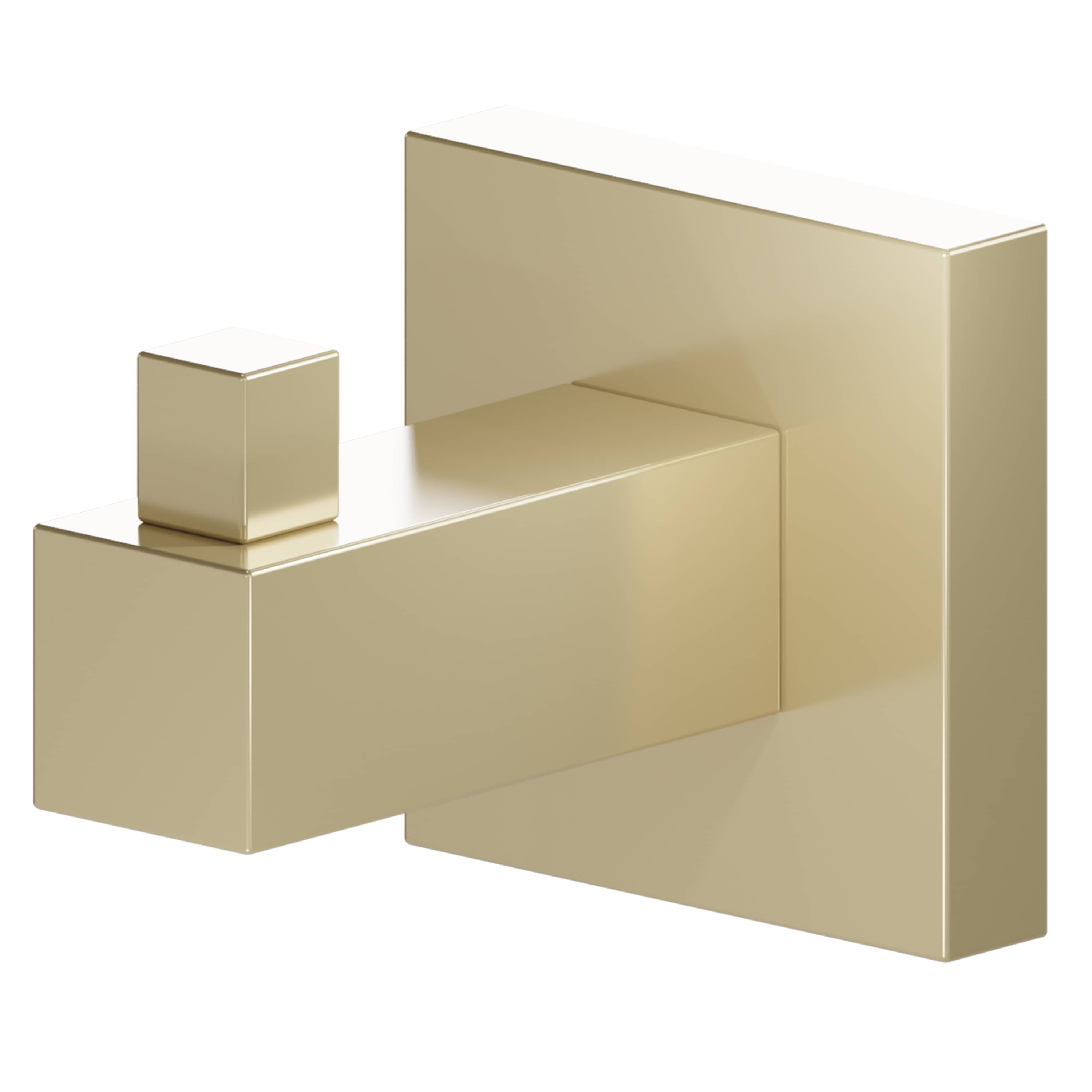 Champagne bronze wall towel hook with geometric rectangular backplate