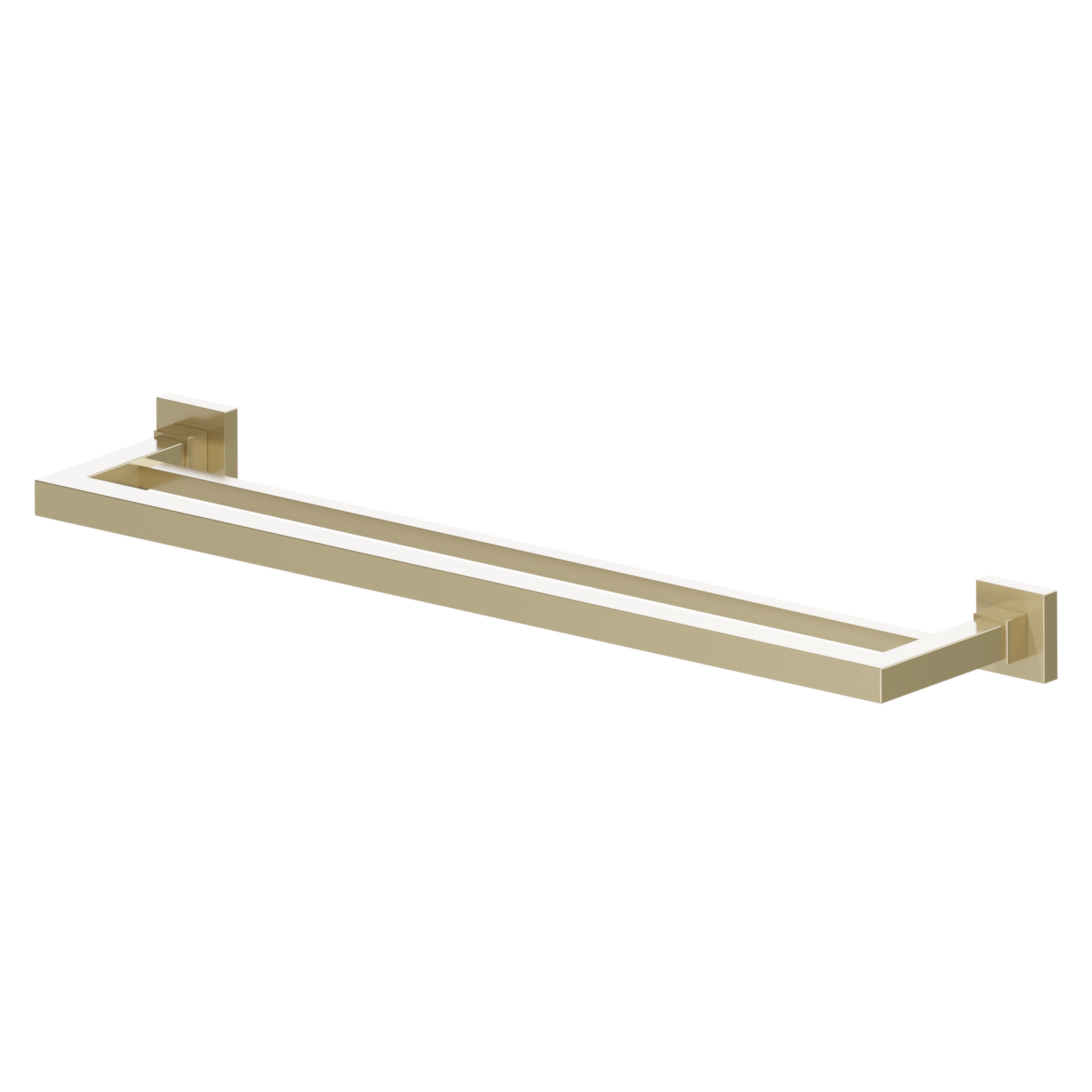 Champagne bronze double towel rail with square end brackets