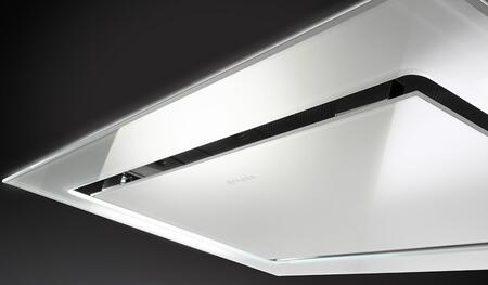 Faber 36-Inch Stratus Isola Ceiling Mounted Convertible Range Hood in Stainless Steel & White Glass - Blower Sold Separately (STRTIS36WHNB)