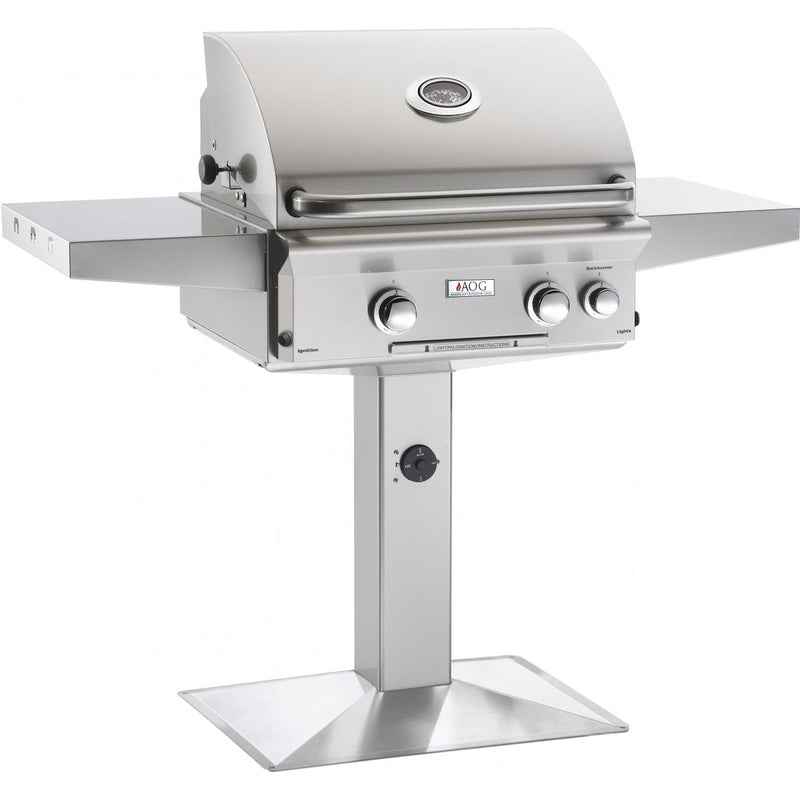 American Outdoor Grill 24" L-Series 2-Burner Freestanding Propane Gas Grill on Pedestal with Rotisserie & Back Burner (24PPL) Grills American Outdoor Grill 