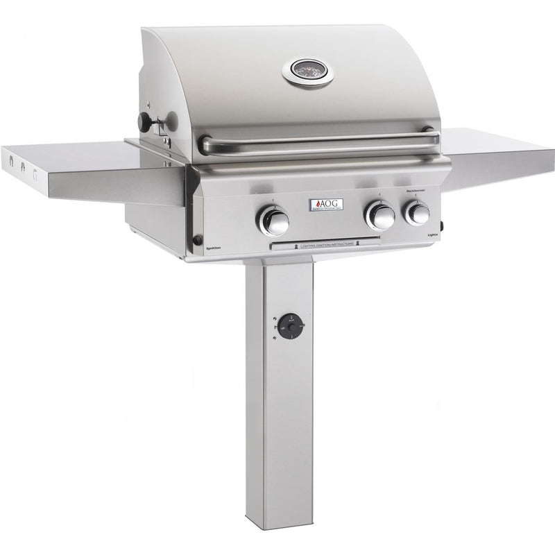 American Outdoor Grill 24" L-Series 2-Burner Natural Gas Grill on In-Ground Post with Rotisserie & Back Burner (24NGL) Grills American Outdoor Grill 