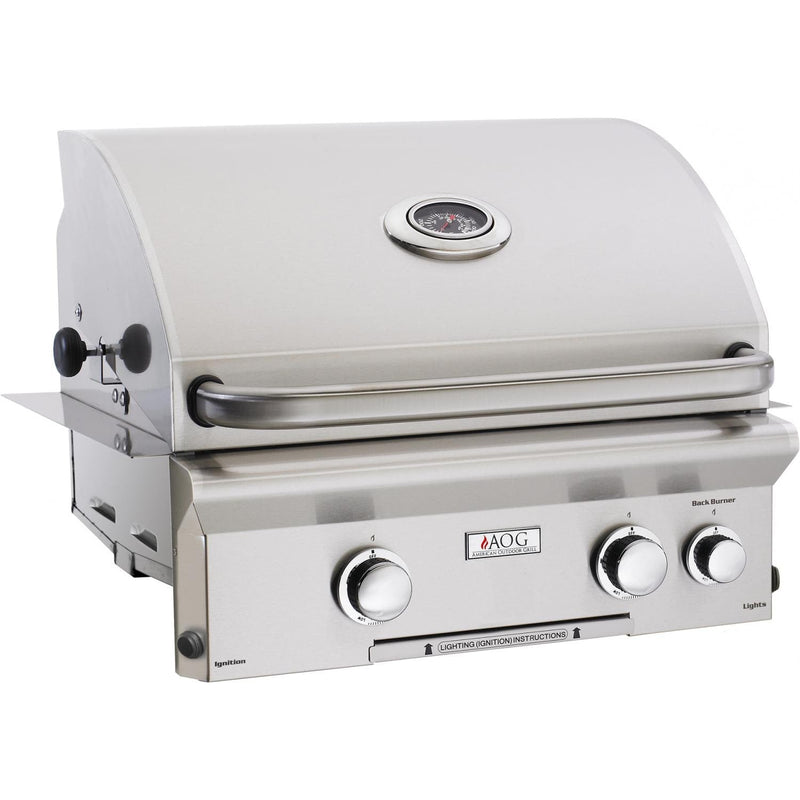 American Outdoor Grill 24" L-Series Freestanding 2-Burner Natural Gas Grill on Pedestal with Rotisserie & Back Burner (24NBL) Grills American Outdoor Grill 