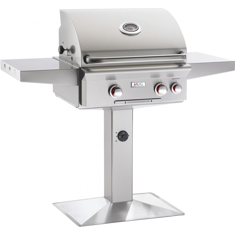 American Outdoor Grill 24" T-Series 2-Burner Freestanding Propane Gas Grill on Pedestal with Rotisserie & Back Burner (24PPT) Grills American Outdoor Grill 
