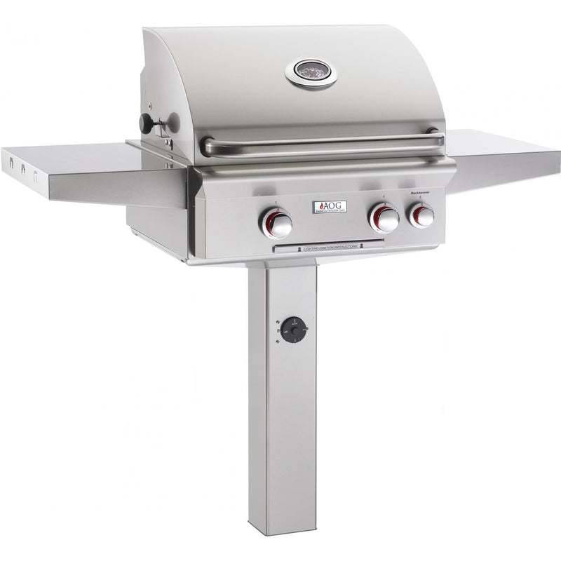 American Outdoor Grill 24" T-Series 2-Burner Propane Gas Grill on In-Ground Post with Rotisserie & Back Burner (24PGT) Grills American Outdoor Grill 