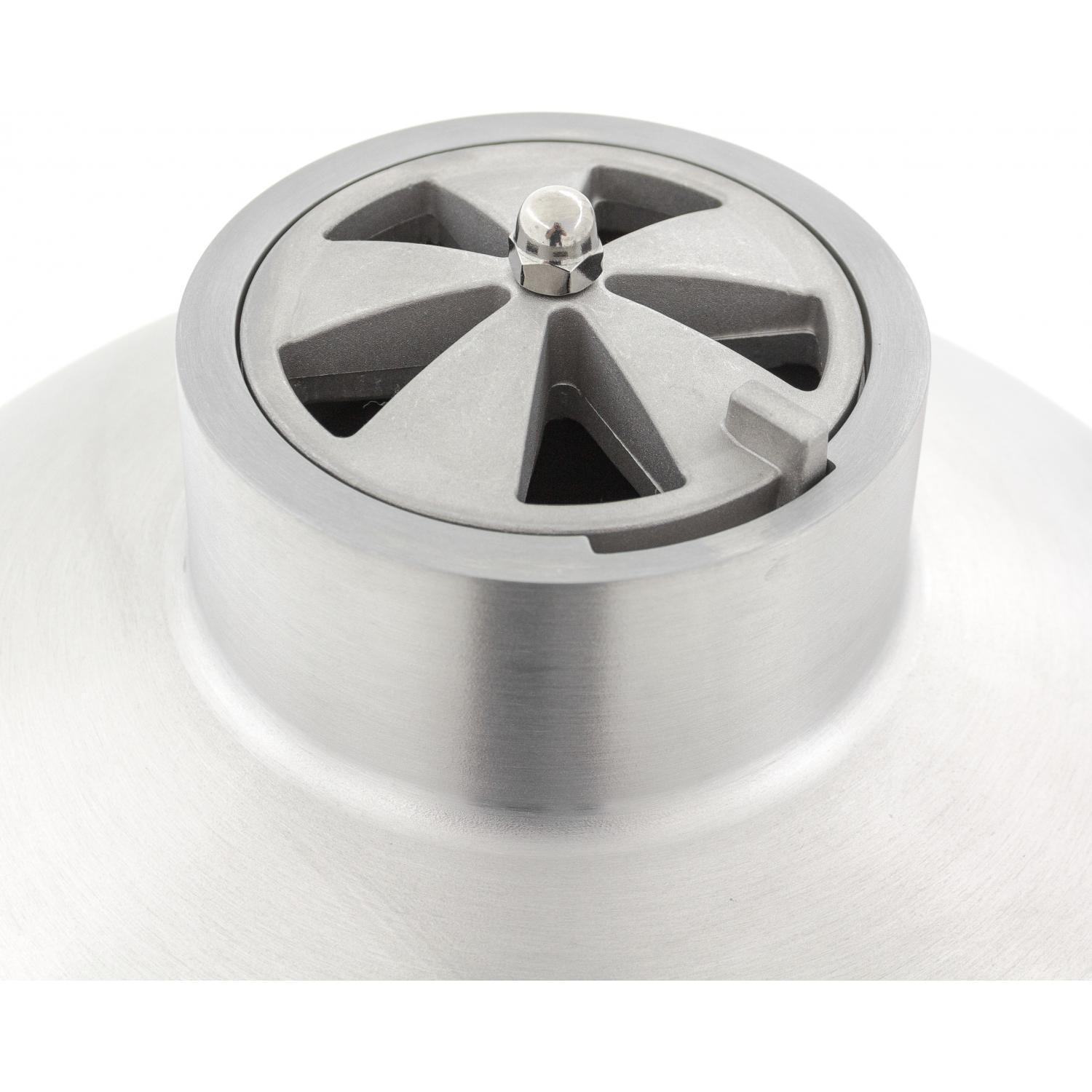 Cast aluminum kamado grill top vent with star-shaped control wheel