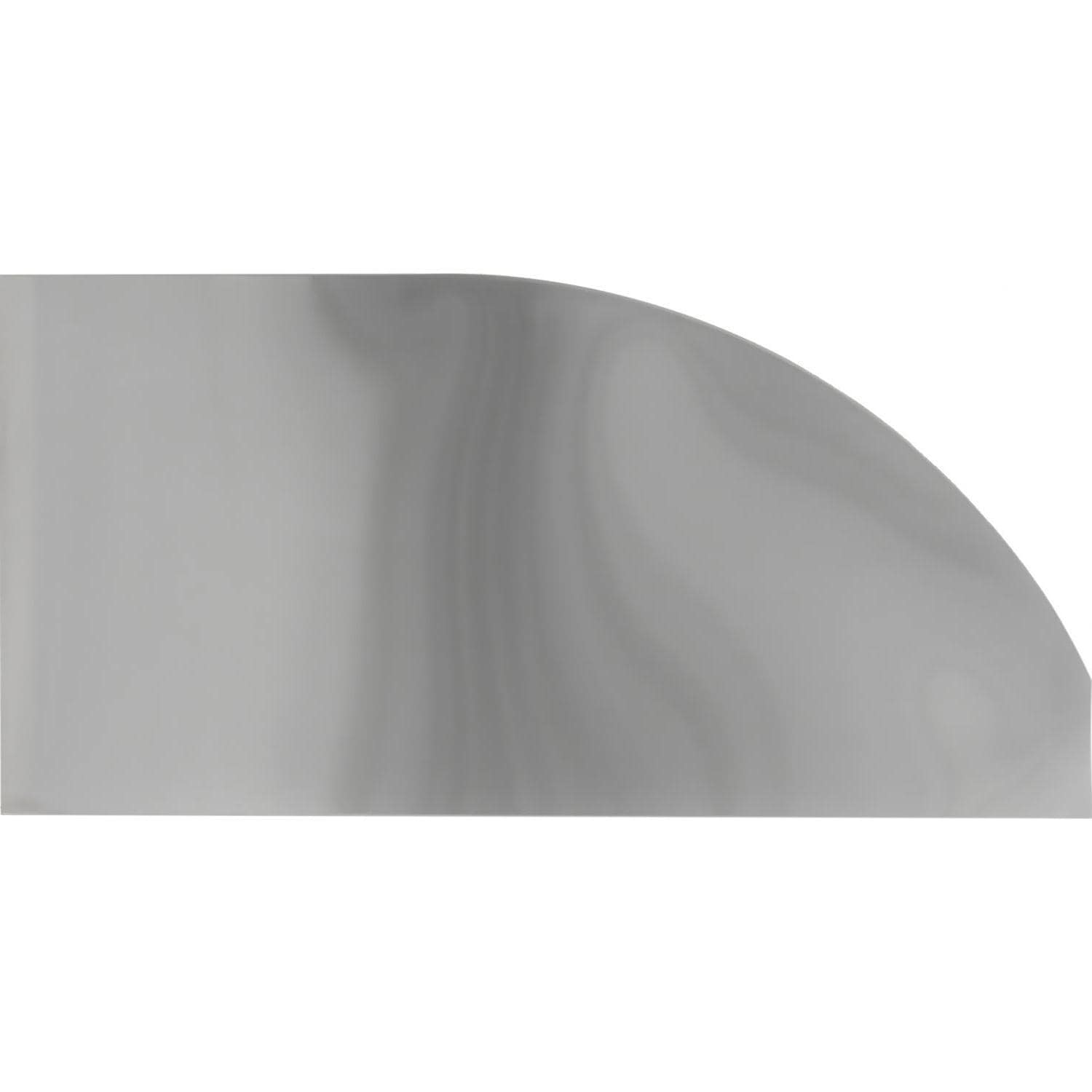 Stainless steel hood curved canopy underside view