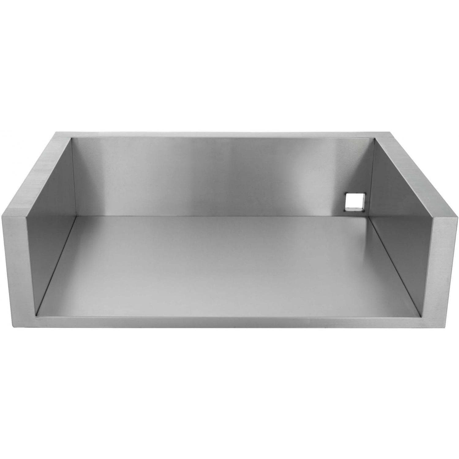 Insulated grill jacket, open rectangular stainless steel cover with cutout window at side