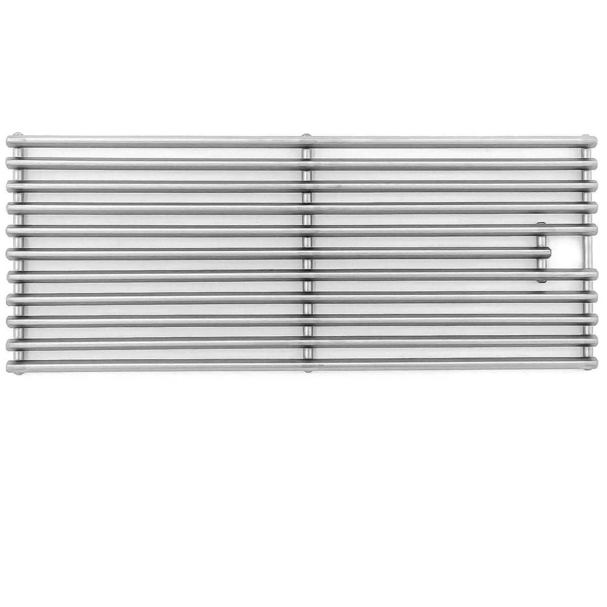 Stainless steel grill warming rack with horizontal bars