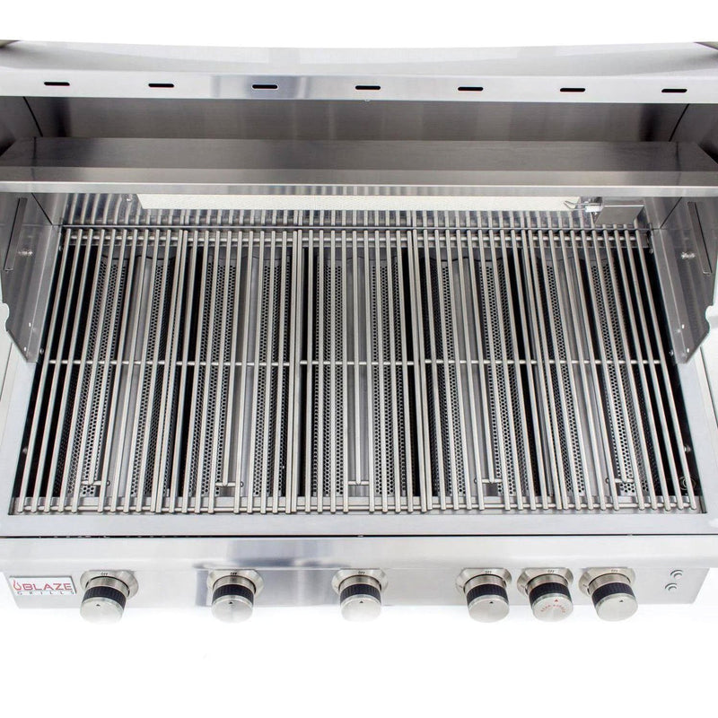 Blaze Grill Package - Premium LTE 40-Inch 5-Burner Built-In Natural Gas Grill, Double Side Burner and Griddle in Stainless Steel