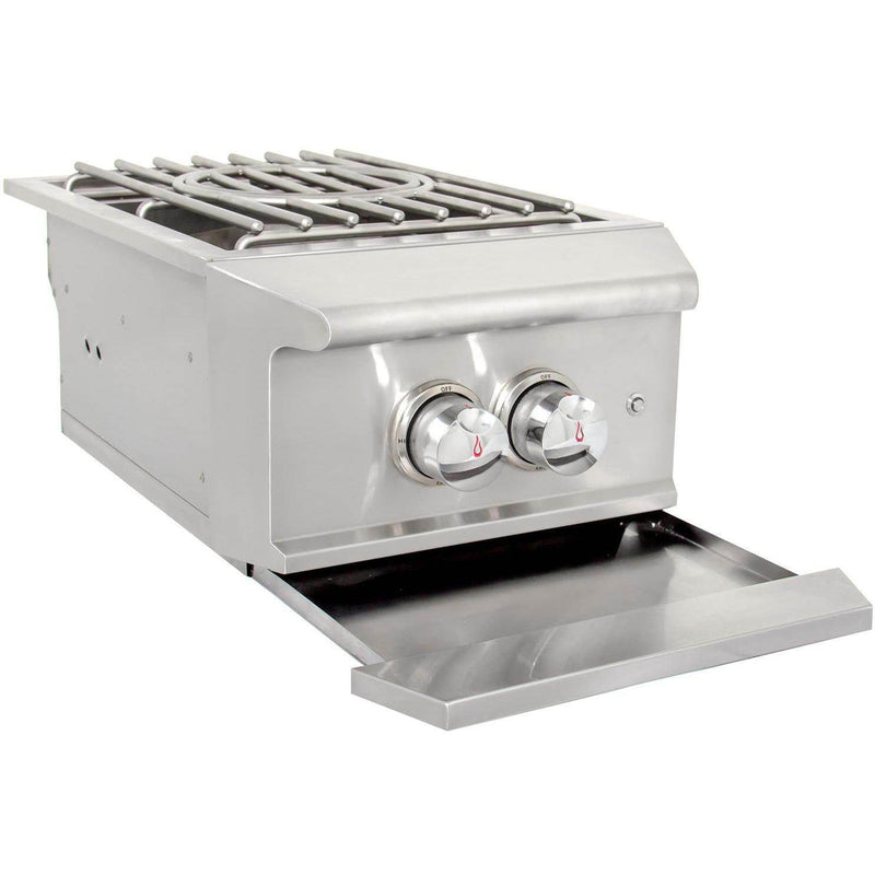 Blaze Grill Package - Professional LUX 44-Inch 4-Burner Built-In Natural Gas Grill, Side Burner and Beverage Center in Stainless Steel