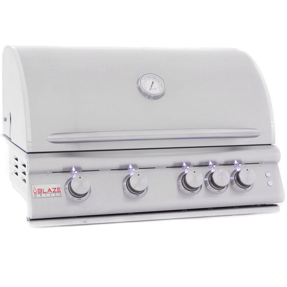 White LED grill front panel with gauge and 7 control knobs
