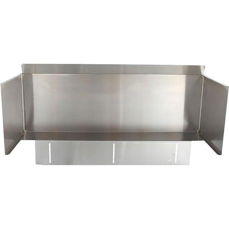 Stainless steel wind guard with two end panels and front flaps for 32-in 4-burner grill
