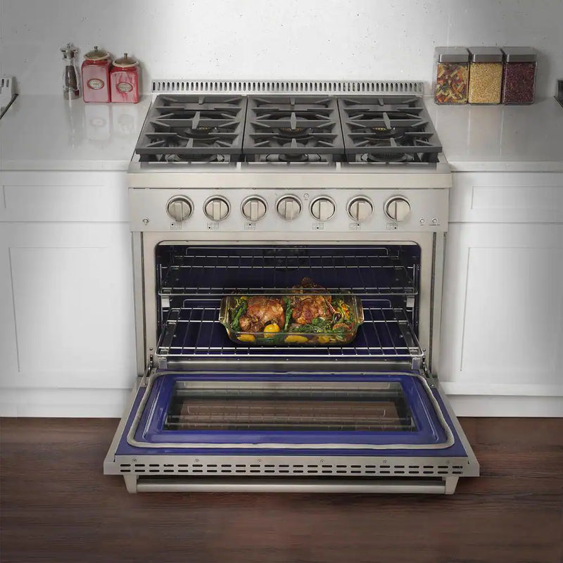 Kucht 30-Inch Gas Range in Stainless Steel with Blue Knob (KFX300-B)