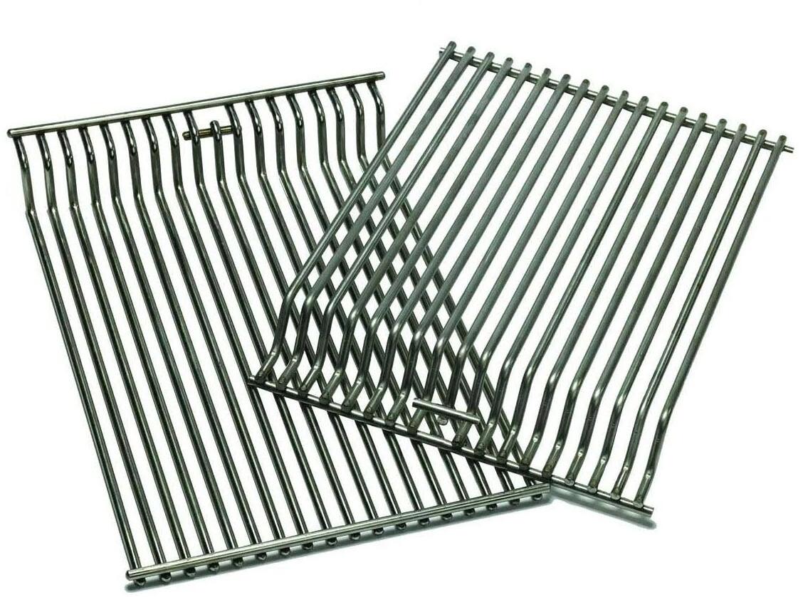 Stainless steel welded rod cooking grill grids, set of two rectangular panels