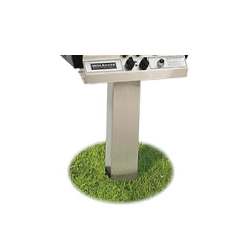 Stainless steel in-ground post with wide round base plate