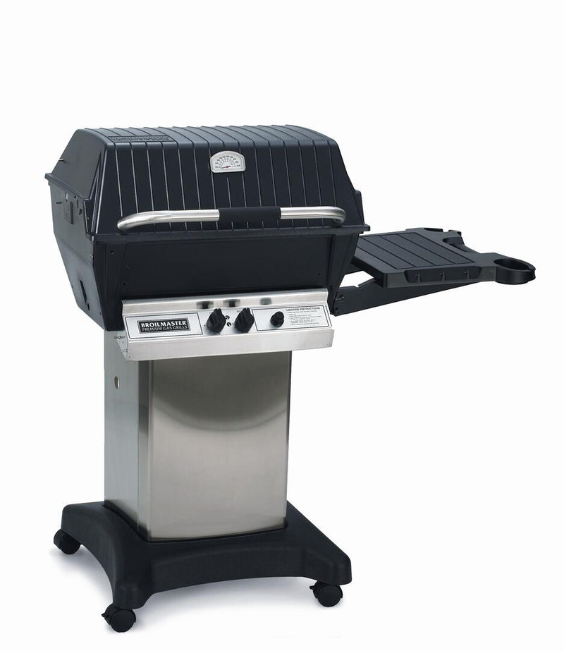 Broilmaster Premium Series 27" Freestanding Liquid Propane Grill with 2 Standard Burners, 422 sq. inches Grilling Surface Size, Warming Rack, Side Table, in Black (P3PK5) Home Outlet Direct 