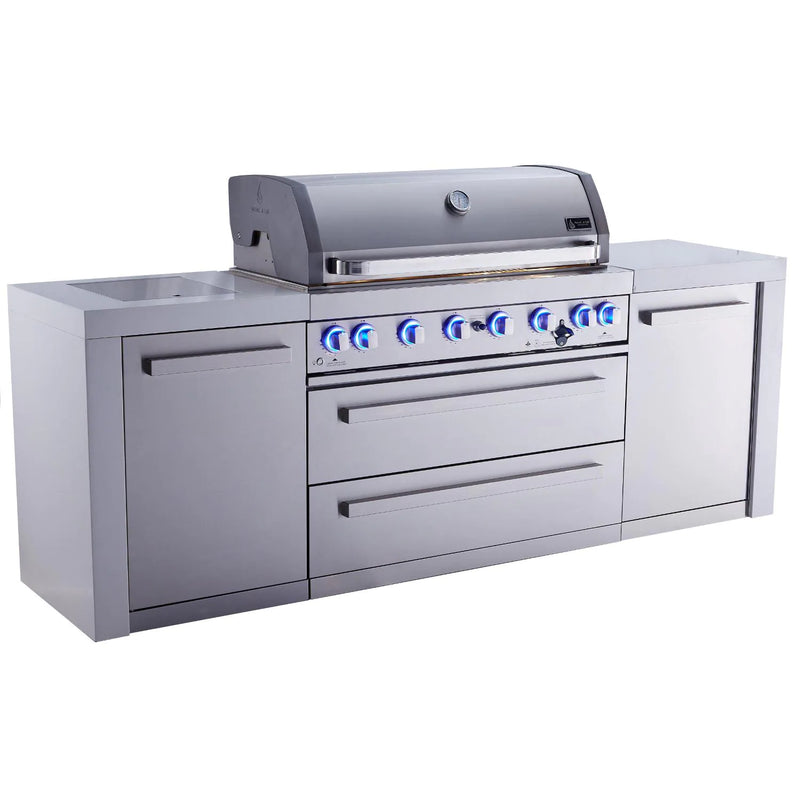 Mont Alpi 93-Inch 805 Propane Gas Island Grill with Infrared Side Burner in Stainless Steel (MAi805)