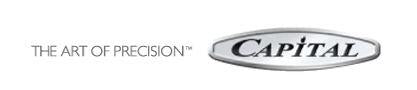 Capital logo on oven panel with oval badge and precision text