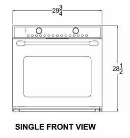 Stainless single wall electric oven with control knobs and window door
