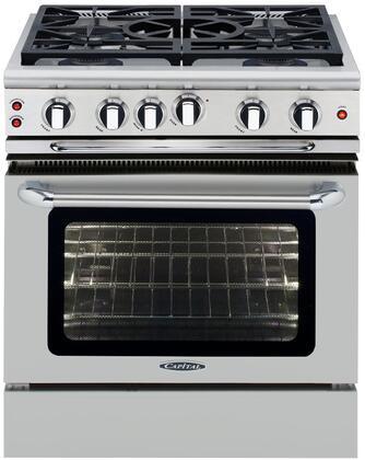 Capital 30" Precision 5 Sealed Burner Series All Gas Range with 4.1 cu. ft. Self Cleaning Oven in Stainless Steel (GSCR305) Ranges Capital 