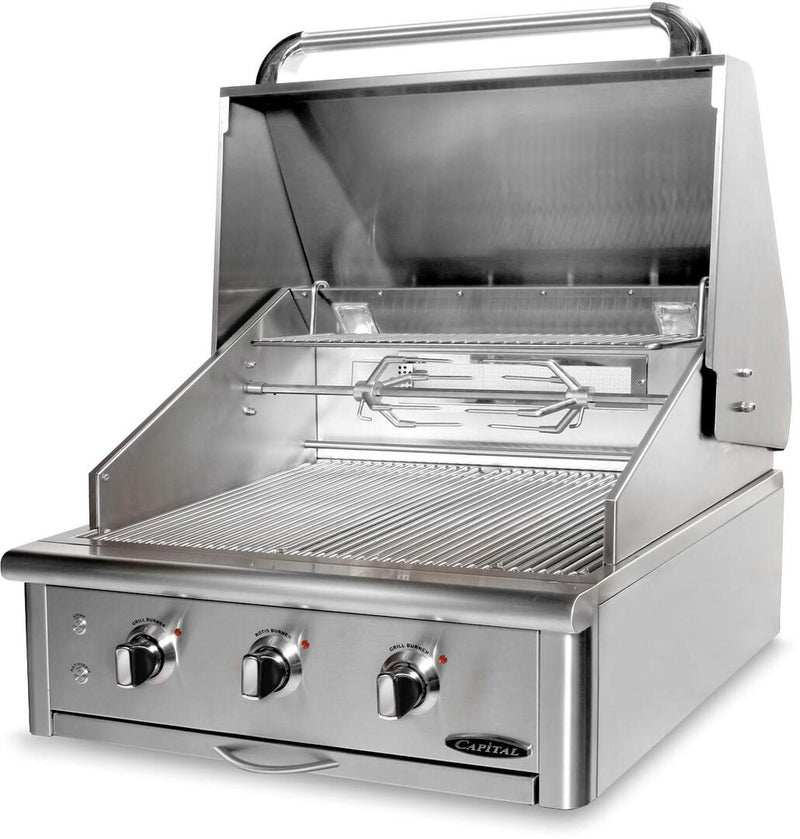 Capital 30" Precision Series Built-In Natural Gas / Liquid Propane Grill with Rotisserie in Stainless Steel (CG30RBIN/L) Grills Capital 