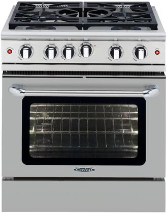 Capital 30" Precision Series Freestanding 5 Sealed Burner Gas Range with 4.9 cu. ft. in Stainless Steel (MCR305) Ranges Capital 