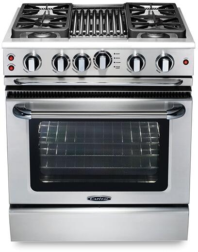 Capital 30" Precision Series Freestanding Gas Range with Self Clean, 4.1 cu. ft in Stainless Steel (GSCR304) Ranges Capital Natural Gas 4 Sealed Burners & Grill 