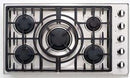 Capital 36" Maestro Series Built-In Gas Cooktop with 5 Sealed Burners in Stainless Steel (MCT365GS) Cooktops Capital 