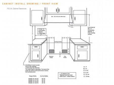 Stove, Range Clearances Dimensions & Drawings