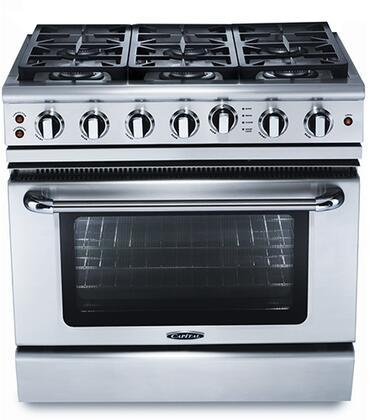 Capital 36" Precision Series Freestanding Gas Range with Self Clean, 4.9 cu. ft in Stainless Steel (GSCR366) Ranges Capital Natural Gas 6 Sealed Burners 