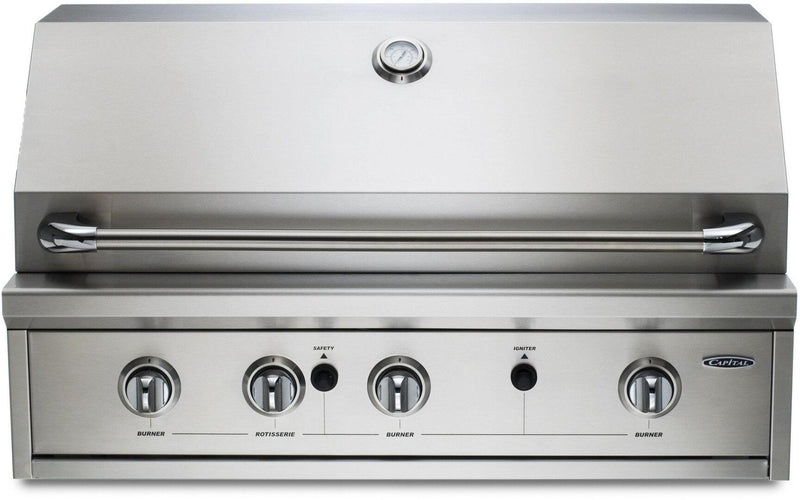 Capital 36" Professional Series Built-In Natural Gas/Liquid Propane Grill with Rotisserie Option in Stainless Steel (PRO36BIN/L) Grills Capital Natural Gas No 