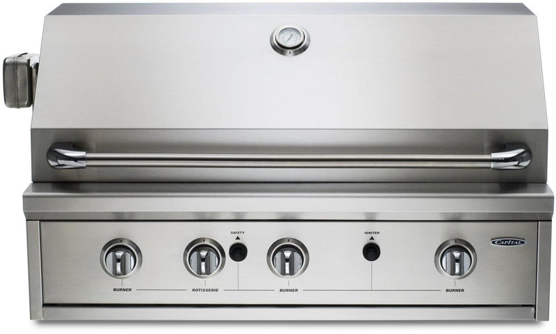 Capital 36" Professional Series Built-In Natural Gas/Liquid Propane Grill with Rotisserie Option in Stainless Steel (PRO36BIN/L) Grills Capital Natural Gas Yes 