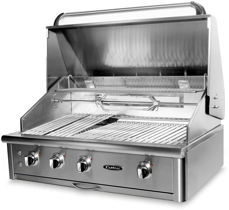 Capital 40" Precision Series Built-In Liquid Propane Grill with Standard and Infrared Burners in Stainless Steel (CG40RBIL) Grills Capital 