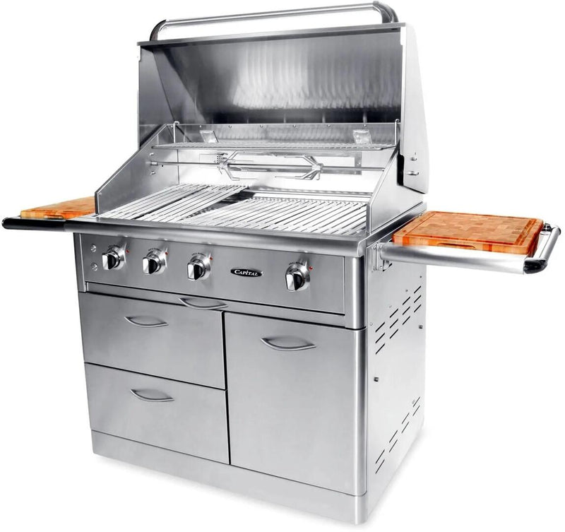 Capital 40" Precision Series Built-In Natural Gas/Liquid Propane Grill with Standard and Infrared Burners in Stainless Steel (CG40RBIN/L) Grills Capital Natural Gas Freestanding 