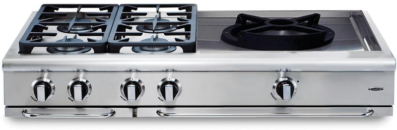 Capital 48" Precision Series Gas Rangetop with 8 Sealed Burners, Optional Grill/Griddle in Stainless Steel (GRT488) Rangetops Capital Natural Gas 4 Sealed Burners and 24" Wok Burner 