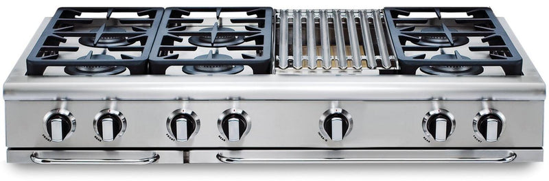 Capital 48" Precision Series Gas Rangetop with 8 Sealed Burners, Optional Grill/Griddle in Stainless Steel (GRT488) Rangetops Capital Natural Gas 6 Sealed Burners and 12" Grill 
