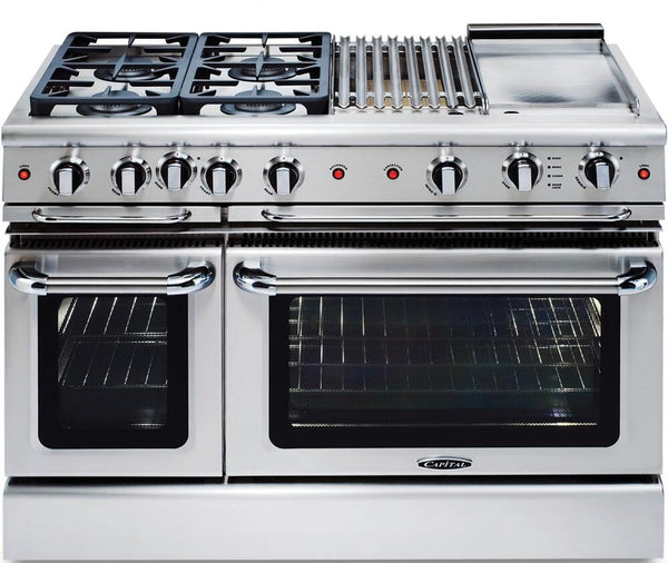 Capital 48"Precision Series Freestanding Gas Range with 6.9 cu. Ft in Stainless Steel (GSCR484BG) Ranges Capital 