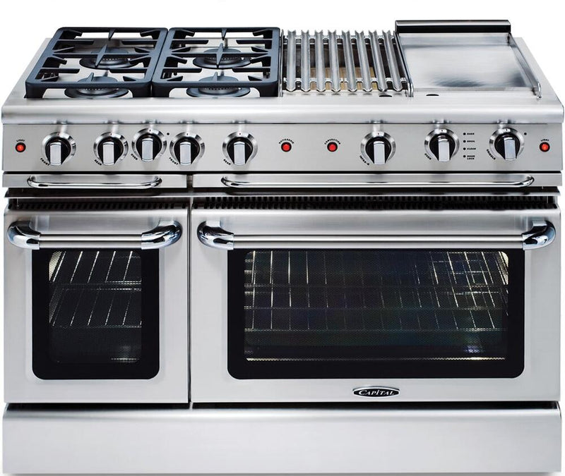 Capital 48"Precision Series Freestanding Gas Range with 6.9 cu. Ft in Stainless Steel (GSCR484BG) Ranges Capital 