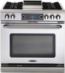 Capital Connoisseurian Series 36" Freestanding Dual Fuel Range with 6 Open Burners, 5.4 cu. ft. Electric Oven, Grill and Griddle Options, in Stainless Steel (COB366) Ranges Capital Natural Gas 4 Open Burners & Griddle 