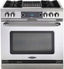 Capital Connoisseurian Series 36" Freestanding Dual Fuel Range with Open 5.4 cu. ft. in Stainless Steel (COB362B2) Ranges Capital 