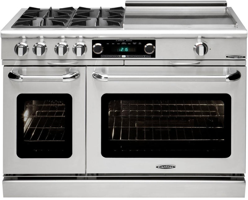 Capital Connoisseurian Series 48" Freestanding Dual Fuel Range with 7.8 cu. ft. Double Electric Ovens in Stainless Steel (COB484B2) Ranges Capital 