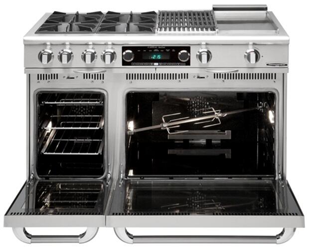 Capital Connoisseurian Series 48" Freestanding Dual Fuel Range with 7.8 cu. ft. Double Electric Ovens in Stainless Steel (COB484B2) Ranges Capital 