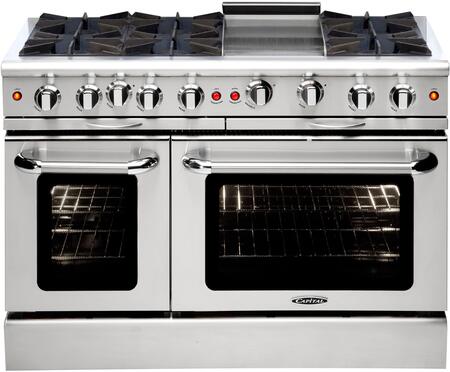 Capital Culinarian Series 48" Freestanding All Gas Range 8 Open Burners, Double Ovens, 7.6 cu in Stainless Steel (MCOR488) Ranges Capital Natural Gas 6 Open Burners and 12" Griddle 