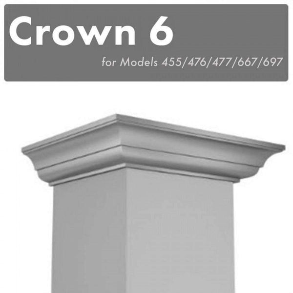 Crown Molding 6 for 455/476/477/667/697 Wall Range Hood Stainless Steel (CM6-455/476/477/667/697) Range Hood Accessories ZLINE 