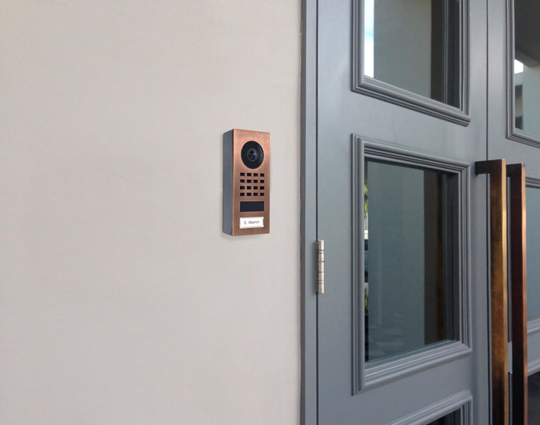 DoorBird D1101V Surface-Mount IP Video Door Station, 1 Call Button in Bronze