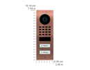 DoorBird D1102V Surface-Mount IP Video Door Station, 2 Call Button in Bronze