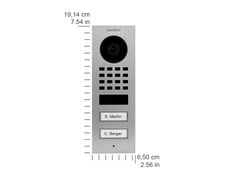 DoorBird D1102V-S Surface-Mount IP Video Door Station, 2 Call Button in  Stainless Steel V4A