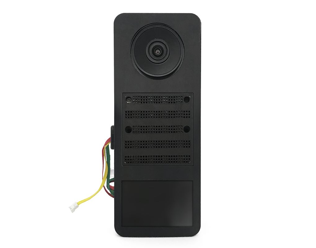 DoorBird D2100E IP video door station, black front with camera lens and speaker grille