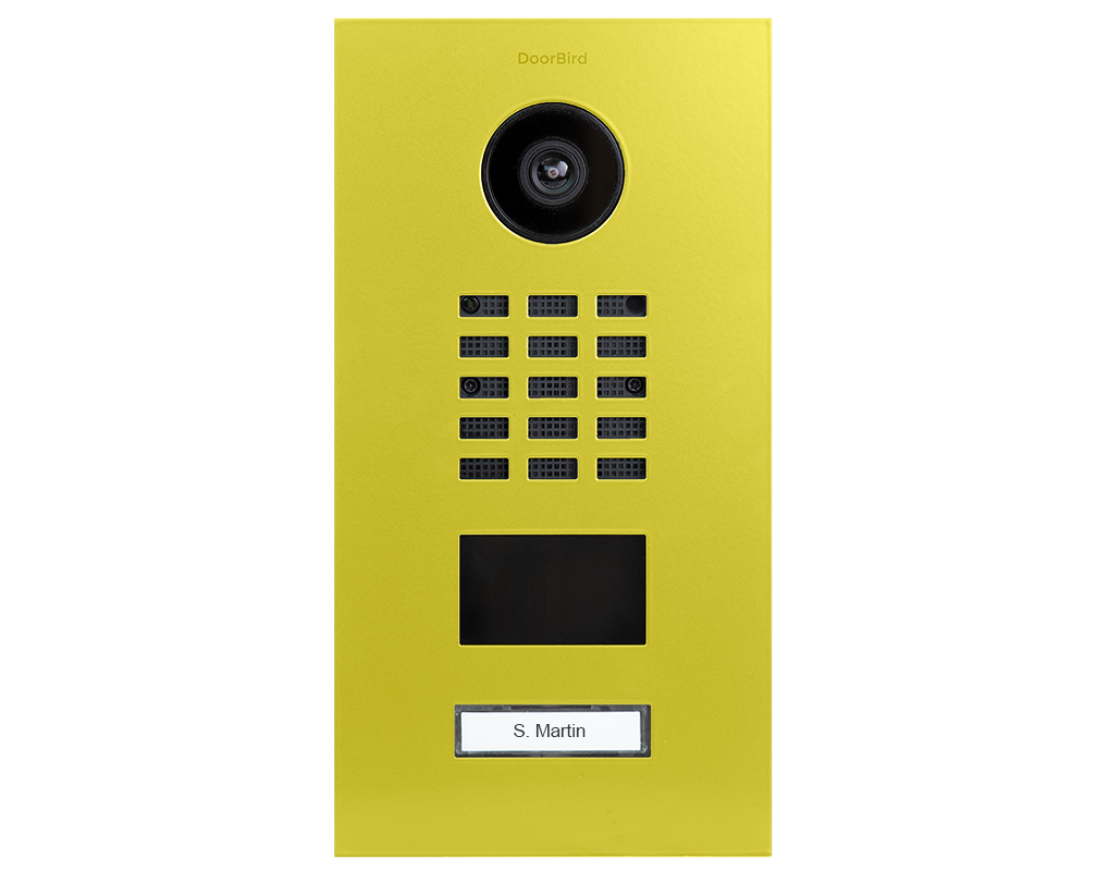 DoorBird D2101V IP Video Door Station, 1 Call Button in Sulfur Yellow,